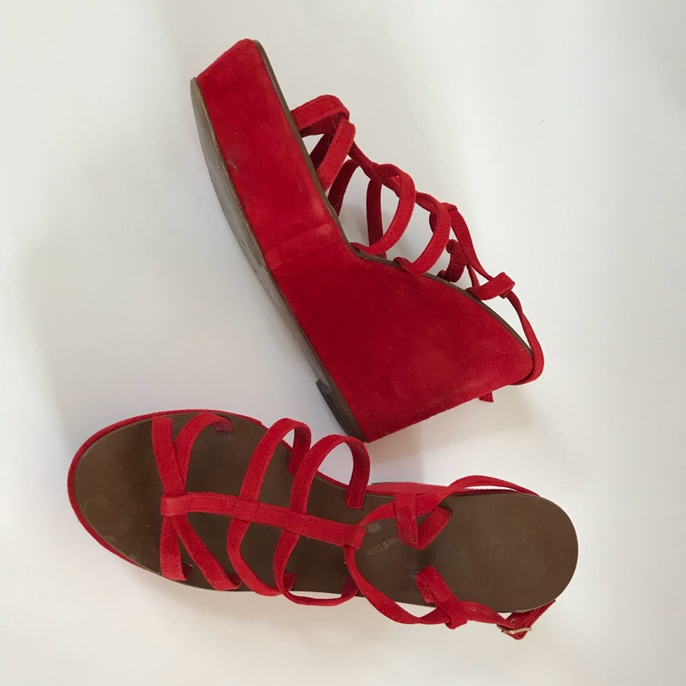 J.Crew special collection red suede shoes